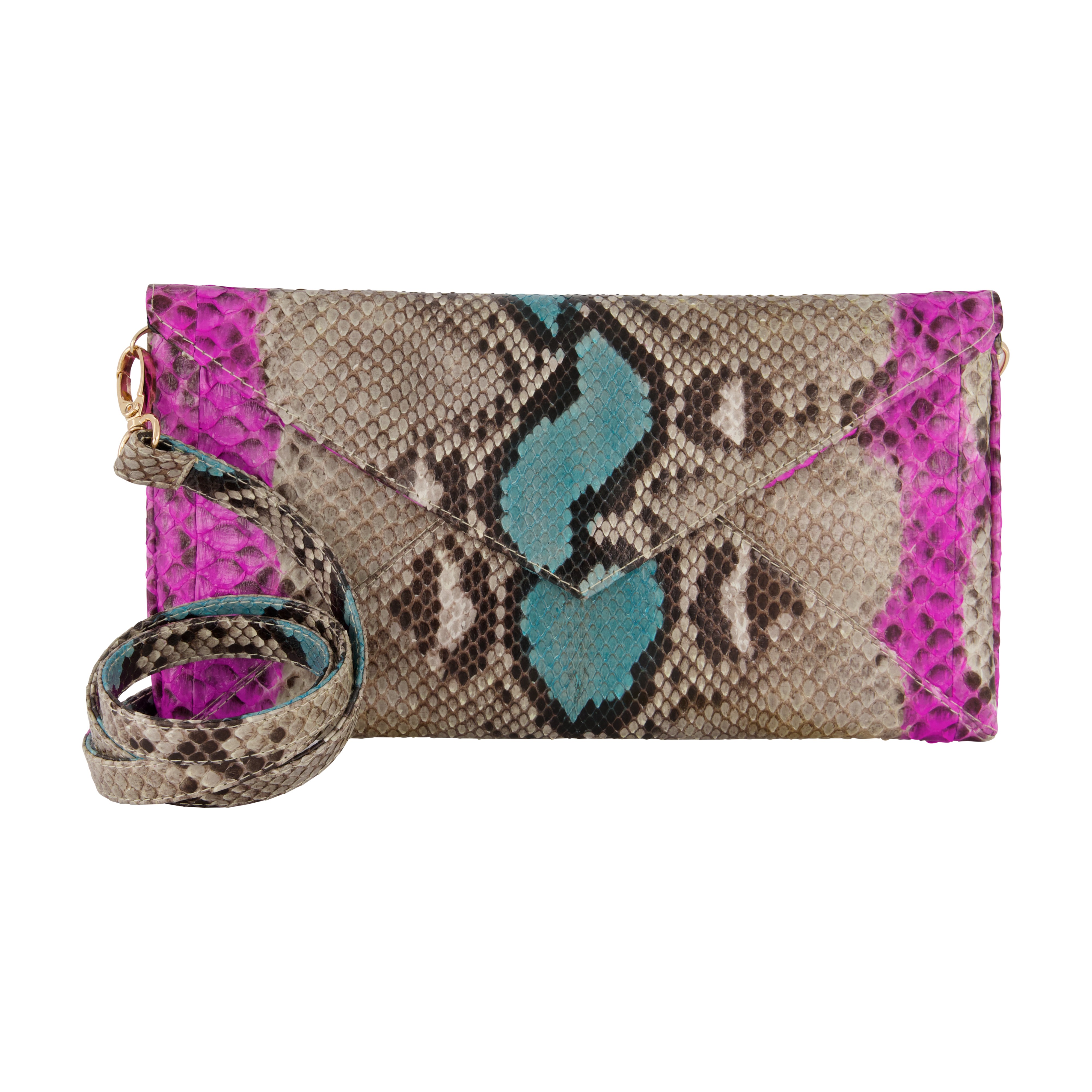 INZI Snake & Birds Clutch Handbag